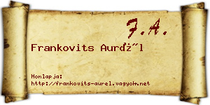 Frankovits Aurél névjegykártya